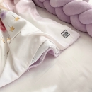 Set lenjerie pentru Patut Bebe din 6 piese Iepuras mov (8)